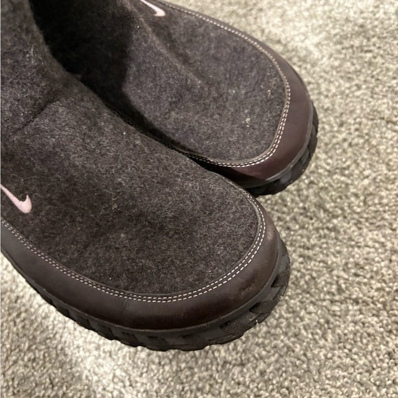 Nike Valenka Wool Soft Grey Winter Sherpa Lined Boots Size 7 - Picture 13 of 13